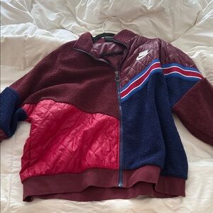 Nike Kids Maroon and Navy Puffer Jacket